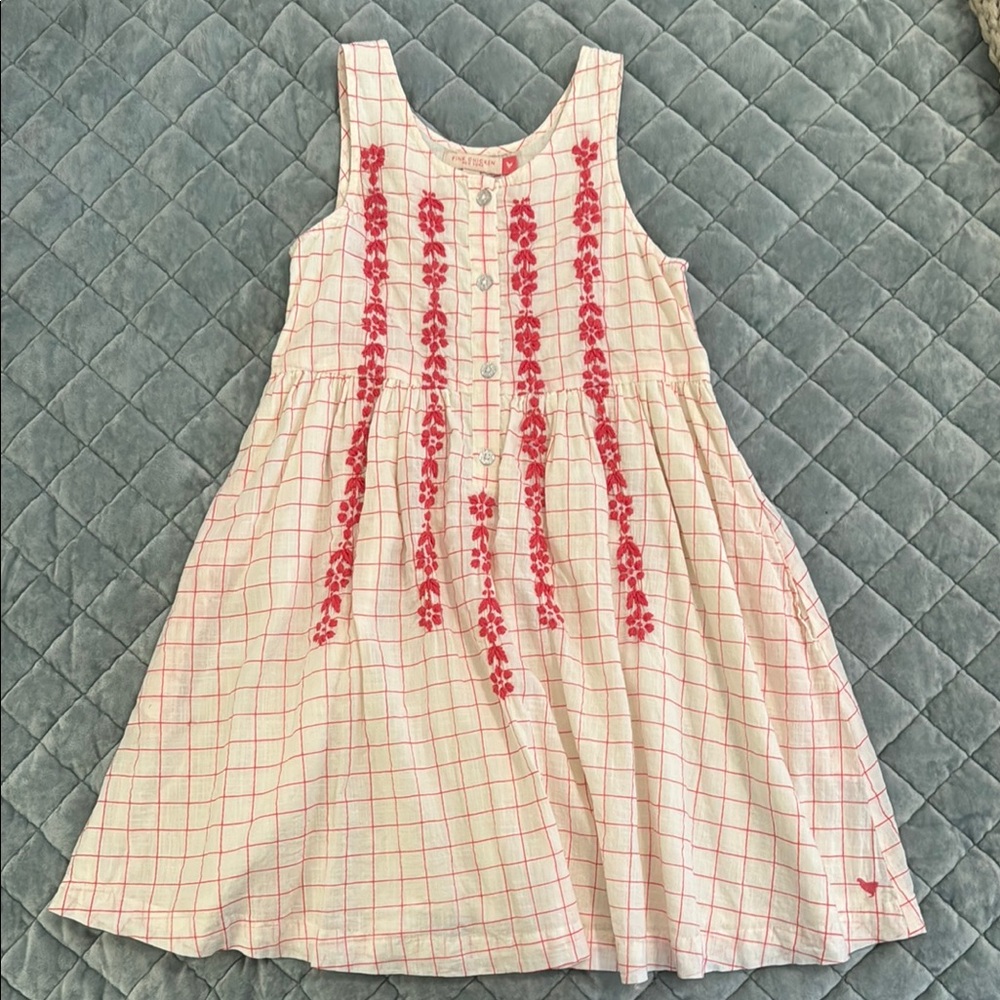 Pink Chicken Pink Cream Embroidered Sundress